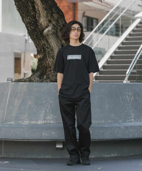 WILD THINGS（ワイルドシングス）の「WILD THINGS/ワイルドシングス BOX LOGO TEE クルーネック 半袖Tシャツ ボックスロゴ（Tシャツ/カットソー・メンズ・ホワイト/ブラック・M/L/XL）」の22枚目の写真