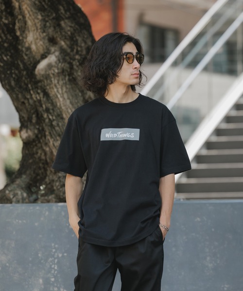 WILD THINGS（ワイルドシングス）の「WILD THINGS/ワイルドシングス BOX LOGO TEE クルーネック 半袖Tシャツ ボックスロゴ（Tシャツ/カットソー・メンズ・ホワイト/ブラック・M/L/XL）」の19枚目の写真