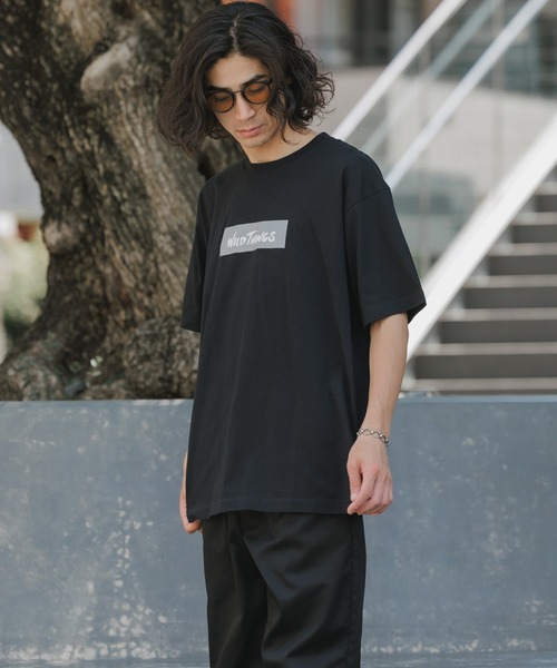WILD THINGS（ワイルドシングス）の「WILD THINGS/ワイルドシングス BOX LOGO TEE クルーネック 半袖Tシャツ ボックスロゴ（Tシャツ/カットソー・メンズ・ホワイト/ブラック・M/L/XL）」の20枚目の写真