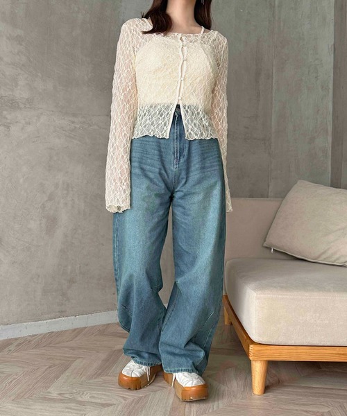 美品♡courreges(クレージュ)フレアスリーブカーディガン/アンサンブル 美品♡courreges(クレージュ)フレアスリーブカーディガン