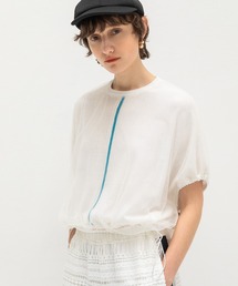 チュールレイヤードニットトップス