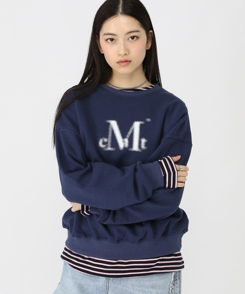 MUCENT(ムセント)の「【UNISEX】MUCENT/スプレーロゴプルオーバー(ウラケ)(スウェット・レディース・ブラック/ネイビー/ライトブルー/グレー・SMALL/LARGE)」の4枚目の写真
