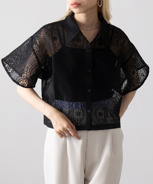 deres half sleeve blouseハーフスリーブブラウス Bridget / half sleeve blouse(sugar/sesame/chocolate) – deres