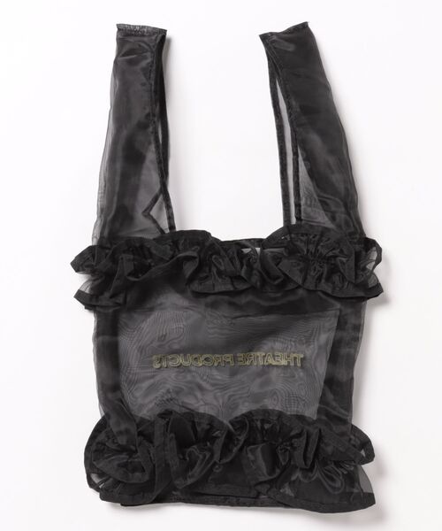THEATRE PRODUCTS（シアタープロダクツ）の「オーガンジーフリルトートバッグ（トートバッグ・レディース・ブラック/アイボリー・FREE）」の3枚目の写真