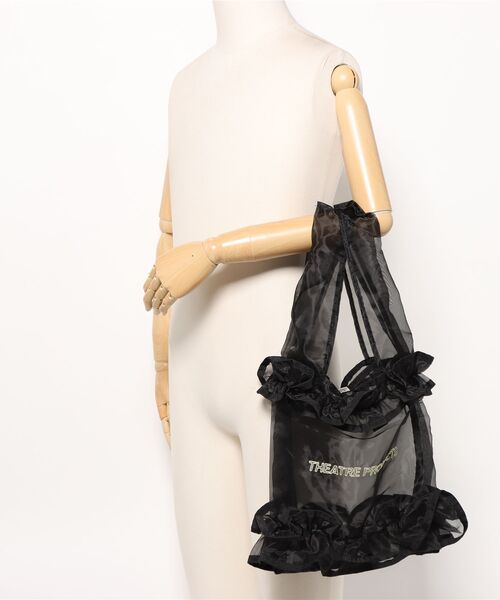 THEATRE PRODUCTS（シアタープロダクツ）の「オーガンジーフリルトートバッグ（トートバッグ・レディース・ブラック/アイボリー・FREE）」の6枚目の写真