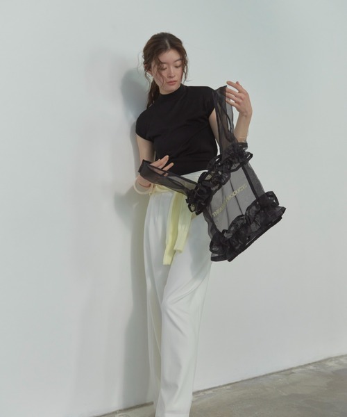 THEATRE PRODUCTS（シアタープロダクツ）の「オーガンジーフリルトートバッグ（トートバッグ・レディース・ブラック/アイボリー・FREE）」の12枚目の写真