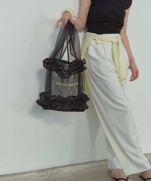 THEATRE PRODUCTS（シアタープロダクツ）の「オーガンジーフリルトートバッグ（トートバッグ・レディース・ブラック/アイボリー・FREE）」の11枚目の写真