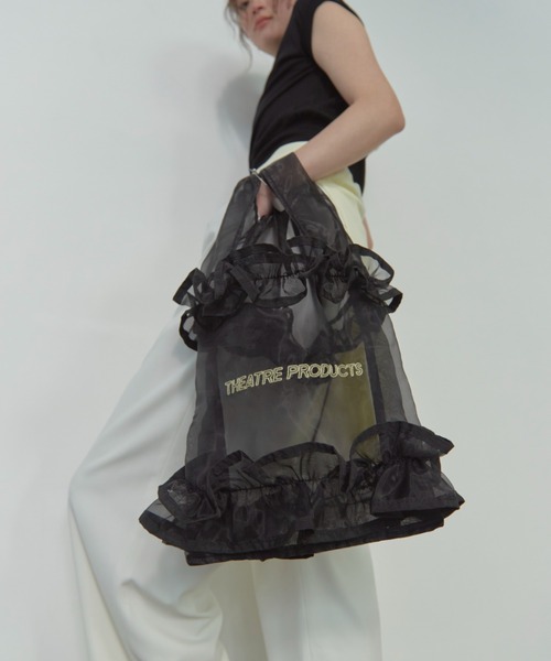 THEATRE PRODUCTS（シアタープロダクツ）の「オーガンジーフリルトートバッグ（トートバッグ・レディース・ブラック/アイボリー・FREE）」の8枚目の写真