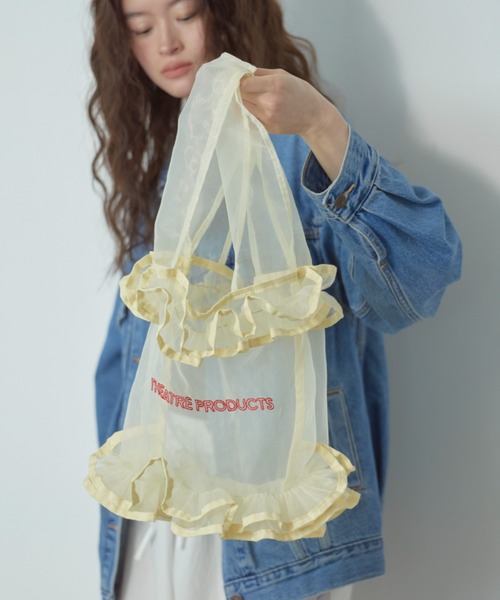THEATRE PRODUCTS（シアタープロダクツ）の「オーガンジーフリルトートバッグ（トートバッグ・レディース・ブラック/アイボリー・FREE）」の19枚目の写真