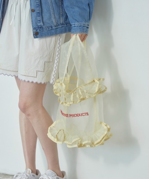 THEATRE PRODUCTS（シアタープロダクツ）の「オーガンジーフリルトートバッグ（トートバッグ・レディース・ブラック/アイボリー・FREE）」の17枚目の写真