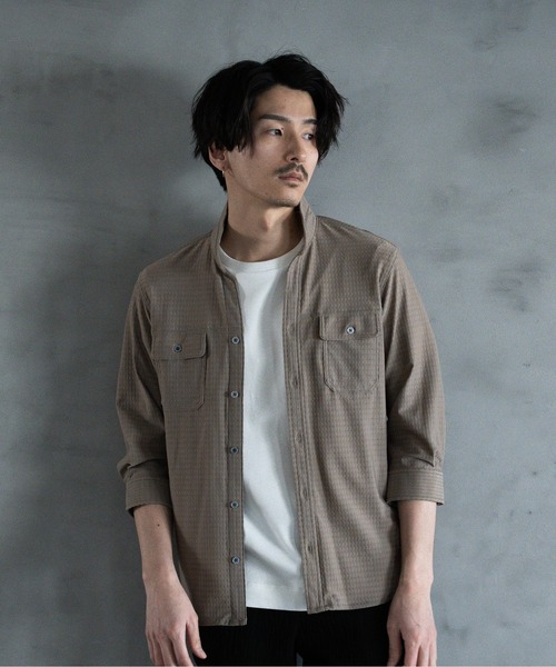 RATTLE TRAP(ラトルトラップ)の「スタンドカラー BDUミリタリーシャツ 3/4スリーブVer.(シャツ/ブラウス・メンズ・ブラック/ライトグレー/グレイッシュベージュ・LL/L/M)」の3枚目の写真