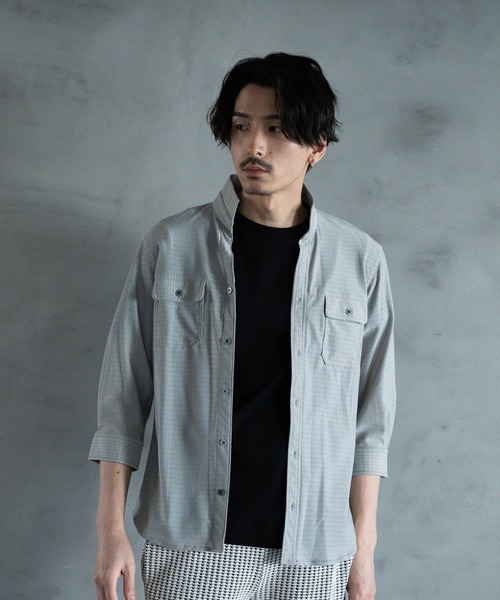 RATTLE TRAP(ラトルトラップ)の「スタンドカラー BDUミリタリーシャツ 3/4スリーブVer.(シャツ/ブラウス・メンズ・ブラック/ライトグレー/グレイッシュベージュ・LL/L/M)」の4枚目の写真