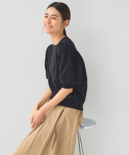 CROSS FUNCTION（クロスファンクション）の「《洗える》サマナチュラ パフスリーブ半袖ニット【CF/クロスファンクション】（ニット/セーター・レディース・アイボリー/サックスブルー/ブラック・LL/L/M）」の19枚目の写真