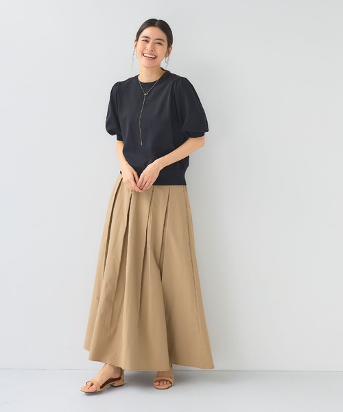 CROSS FUNCTION（クロスファンクション）の「《洗える》サマナチュラ パフスリーブ半袖ニット【CF/クロスファンクション】（ニット/セーター・レディース・アイボリー/サックスブルー/ブラック・LL/L/M）」の14枚目の写真