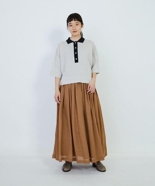 LOISIR（ロワズィール）の「和紙コットン天竺ポロニット（ニット 