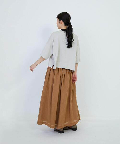 LOISIR（ロワズィール）の「和紙コットン天竺ポロニット（ニット