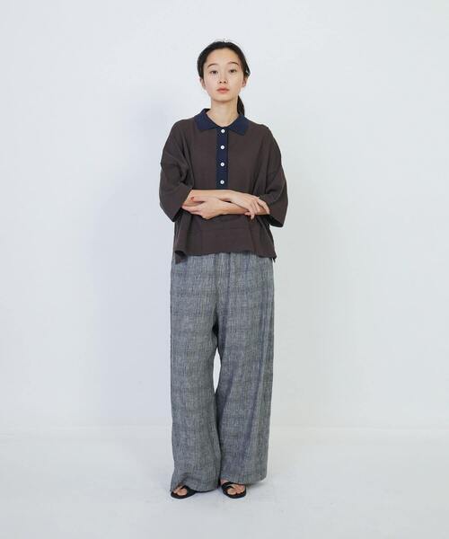 LOISIR（ロワズィール）の「和紙コットン天竺ポロニット（ニット