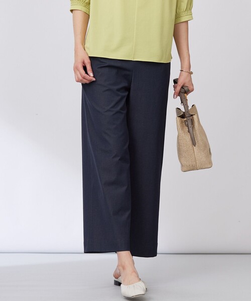 45R ☆フロート縮縦のセイルボーダーフレアースカート/ネイビー