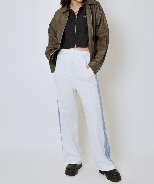 GORGE(ゴージ)の「デニムラインスウェットパンツ(スウェットパンツ・レディース・オートミール/杢グレー/ブラウン・F)」の14枚目の写真