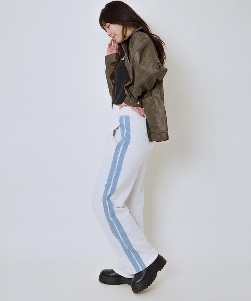 GORGE(ゴージ)の「デニムラインスウェットパンツ(スウェットパンツ・レディース・オートミール/杢グレー/ブラウン・F)」の15枚目の写真