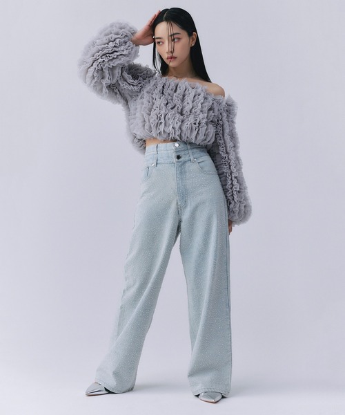 EIMY ISTOIRE（エイミーイストワール）の「ボリュームチュールオフショルトップス（その他トップス・レディース・ホワイト/ピンク/グレー系その他2・F）」の7枚目の写真