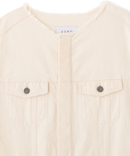 ETRE TOKYO（エトレトウキョウ）の「カットオフネックデニムオールインワン（つなぎ/オールインワン・レディース・ブルー/オフホワイト・S/M）」の12枚目の写真