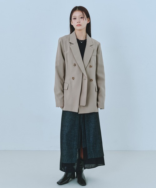 セール】【残りわずか！】レイヤードカラーテーラードジャケット