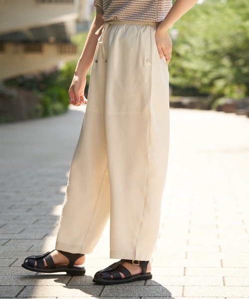 VENCEEXCHANGE（ヴァンスエクスチェンジ）の「リネンライクツイルバレルパンツ（その他パンツ・レディース・ネイビー/ピンク系/ブラック/アイボリー/グレー/ブルー/カーキ・M/L）」の2枚目の写真