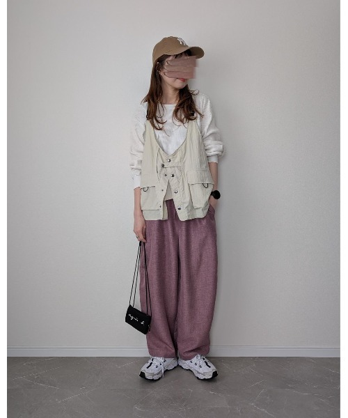 VENCEEXCHANGE（ヴァンスエクスチェンジ）の「リネンライクツイルバレルパンツ（その他パンツ・レディース・ネイビー/ピンク系/ブラック/アイボリー/グレー/ブルー/カーキ・M/L）」の8枚目の写真