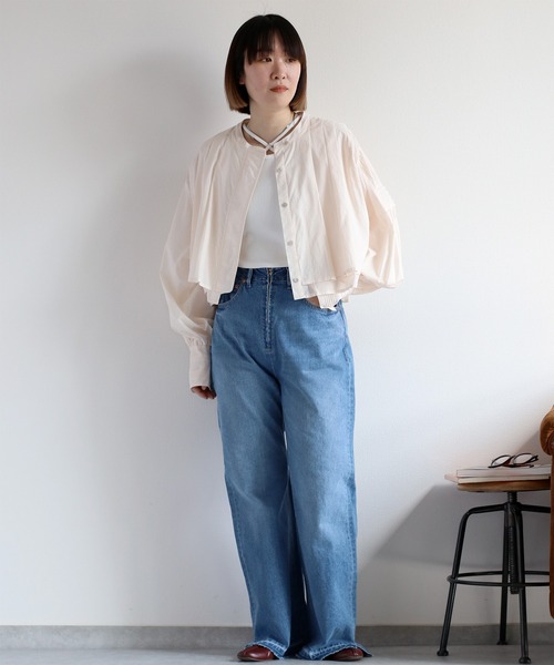 cepo（セポ）の「ピンタックショートブラウス（シャツ/ブラウス・レディース・オフホワイト/ベージュ/ブラック・M）」の7枚目の写真