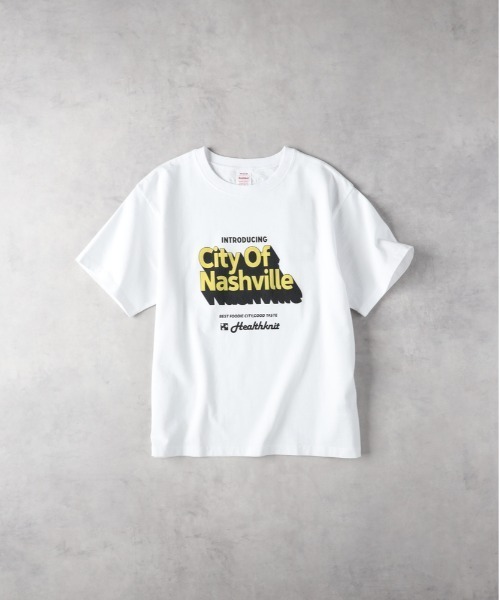 Right-on(ライトオン)の「【Healthknit】プリントTシャツ(Tシャツ/カットソー・レディース・ダークグレー/オフホワイト/キナリ・M/L)」の2枚目の写真