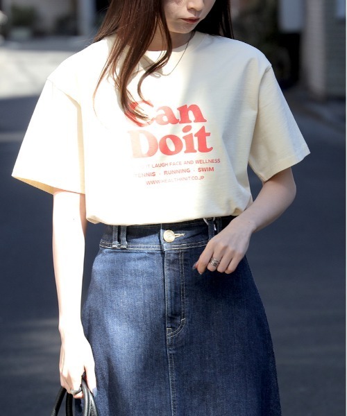 Right-on(ライトオン)の「【Healthknit】プリントTシャツ(Tシャツ/カットソー・レディース・ダークグレー/オフホワイト/キナリ・M/L)」の16枚目の写真