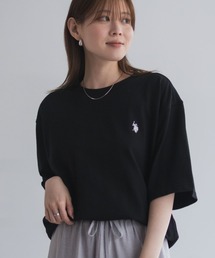 【U.S. POLO ASSN./ユーエスポロアッスン】オーバーサイズワンポイントクルーネックTシャツ