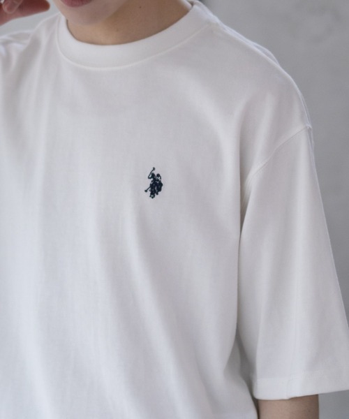 U.S. POLO ASSN.(ユーエスポロアッスン)の「【U.S. POLO ASSN./ユーエスポロアッスン】オーバーサイズワンポイントクルーネックTシャツ(Tシャツ/カットソー・レディース・ブラック/杢グレー/ネイビー/ホワイト・M/L/XL)」の9枚目の写真