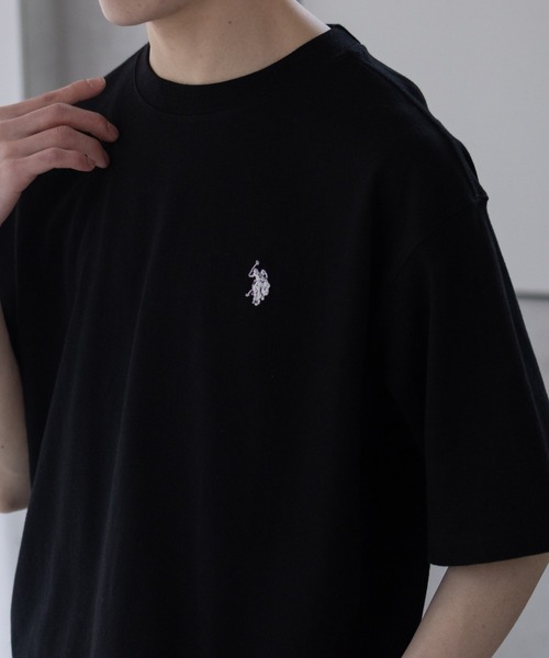 U.S. POLO ASSN.(ユーエスポロアッスン)の「【U.S. POLO ASSN./ユーエスポロアッスン】オーバーサイズワンポイントクルーネックTシャツ(Tシャツ/カットソー・レディース・ブラック/杢グレー/ネイビー/ホワイト・M/L/XL)」の12枚目の写真