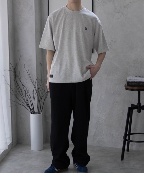 U.S. POLO ASSN.(ユーエスポロアッスン)の「【U.S. POLO ASSN./ユーエスポロアッスン】オーバーサイズワンポイントクルーネックTシャツ(Tシャツ/カットソー・レディース・ブラック/杢グレー/ネイビー/ホワイト・M/L/XL)」の14枚目の写真
