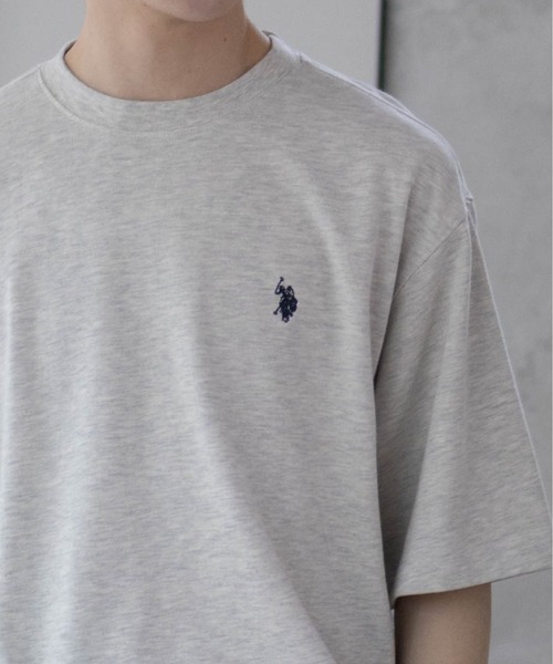U.S. POLO ASSN.(ユーエスポロアッスン)の「【U.S. POLO ASSN./ユーエスポロアッスン】オーバーサイズワンポイントクルーネックTシャツ(Tシャツ/カットソー・レディース・ブラック/杢グレー/ネイビー/ホワイト・M/L/XL)」の17枚目の写真