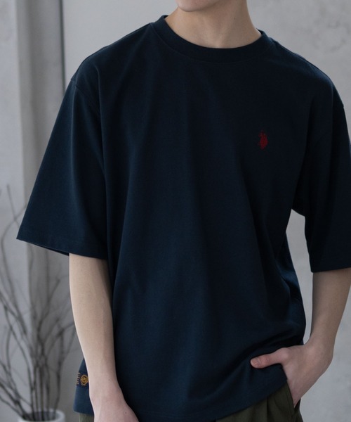 U.S. POLO ASSN.(ユーエスポロアッスン)の「【U.S. POLO ASSN./ユーエスポロアッスン】オーバーサイズワンポイントクルーネックTシャツ(Tシャツ/カットソー・レディース・ブラック/杢グレー/ネイビー/ホワイト・M/L/XL)」の19枚目の写真