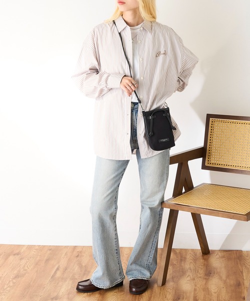 Arnie Arnold Palmer(アーニーアーノルドパーマー)の「【Arnie Arnold Palmer】8951579 ブロードストライプシャツ(シャツ/ブラウス・レディース・チャコールグレー/ブルー/ベージュ・M/L)」の8枚目の写真