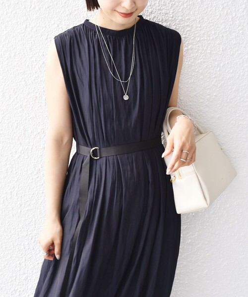 手洗い可能〉割繊 無地 ノースリーブ ワンピース（ワンピース）｜SHIPS