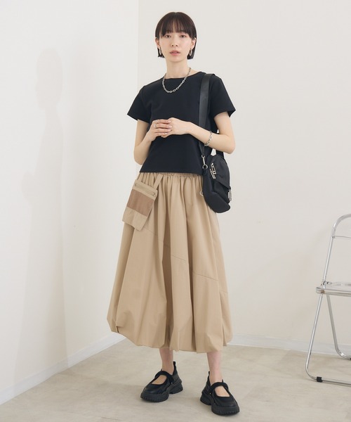 Paradise Picnic（パラダイスピクニック）の「cloche 肉感を拾わないコンパクトTee（Tシャツ/カットソー・レディース・ブルー/ホワイト/ブラック/オレンジ・FREE）」の10枚目の写真