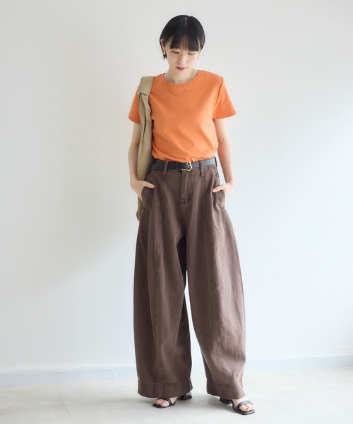 Paradise Picnic（パラダイスピクニック）の「cloche 肉感を拾わないコンパクトTee（Tシャツ/カットソー・レディース・ブルー/ホワイト/ブラック/オレンジ・FREE）」の14枚目の写真
