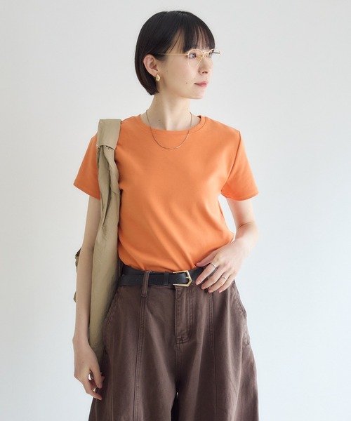 Paradise Picnic（パラダイスピクニック）の「cloche 肉感を拾わないコンパクトTee（Tシャツ/カットソー・レディース・ブルー/ホワイト/ブラック/オレンジ・FREE）」の16枚目の写真