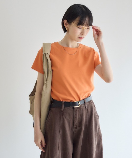 Paradise Picnic（パラダイスピクニック）の「cloche 肉感を拾わないコンパクトTee（Tシャツ/カットソー・レディース・ブルー/ホワイト/ブラック/オレンジ・FREE）」の17枚目の写真