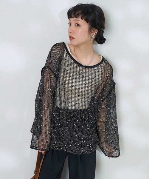 専用JF89ソ付★在庫整理特価 セール】ネップメッシュトップス/シアートップス（Tシャツ