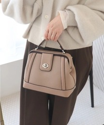 【MIAN】ツイストメタル 2way フラップミニボストン ショルダー付 フェイクレザー 2251-112-1