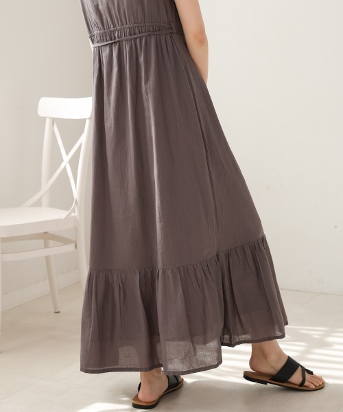 Bab(バブ)の「【S・Mサイズ展開】パネル刺繍ノースリワンピース(ワンピース・レディース・ダークブルー/チャコールグレー/アイボリー・M/S)」の12枚目の写真