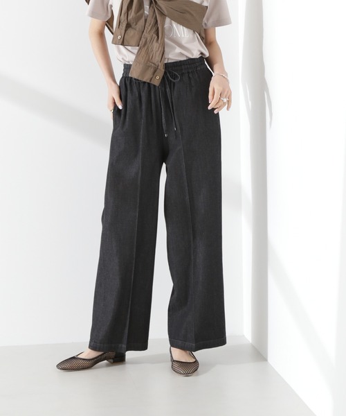 NANO universe（ナノユニバース）の「ライトデニムドロストセンタープレスパンツ(セットアップ可)（デニムパンツ・レディース・ネイビー/ブラック/ブルー・FREE）」の11枚目の写真