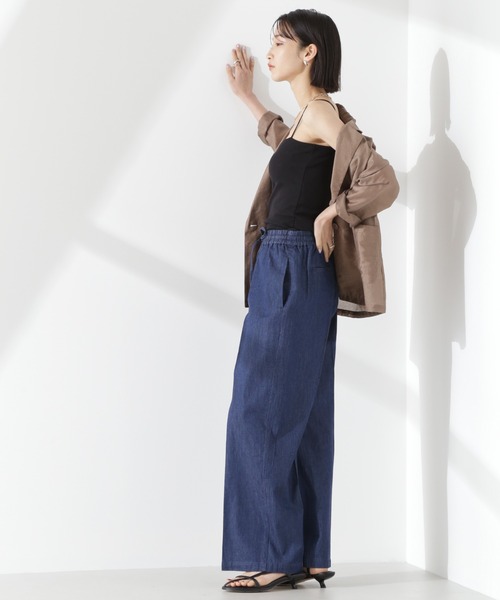 NANO universe（ナノユニバース）の「ライトデニムドロストセンタープレスパンツ(セットアップ可)（デニムパンツ・レディース・ネイビー/ブラック/ブルー・FREE）」の20枚目の写真