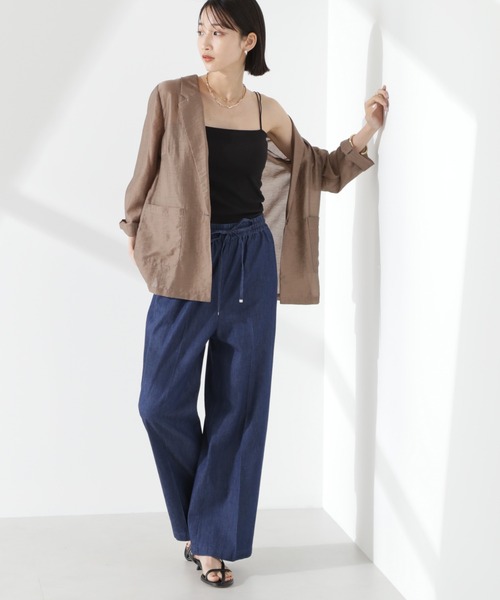 NANO universe（ナノユニバース）の「ライトデニムドロストセンタープレスパンツ(セットアップ可)（デニムパンツ・レディース・ネイビー/ブラック/ブルー・FREE）」の21枚目の写真